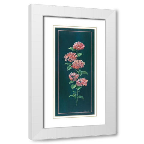 VINTAGE HYDRANGEA White Modern Wood Framed Art Print with Double Matting by v.d. Valk, Karin