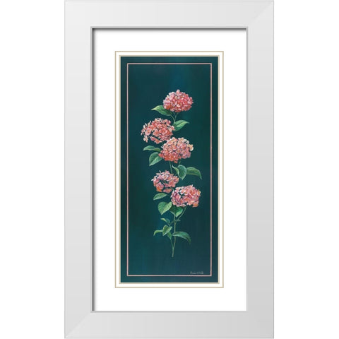 VINTAGE HYDRANGEA White Modern Wood Framed Art Print with Double Matting by v.d. Valk, Karin