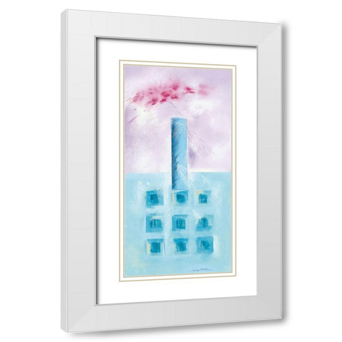 AQUA II White Modern Wood Framed Art Print with Double Matting by Robertson, Marilyn