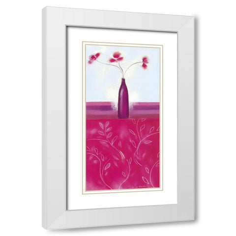 CRIMSON I White Modern Wood Framed Art Print with Double Matting by Robertson, Marilyn