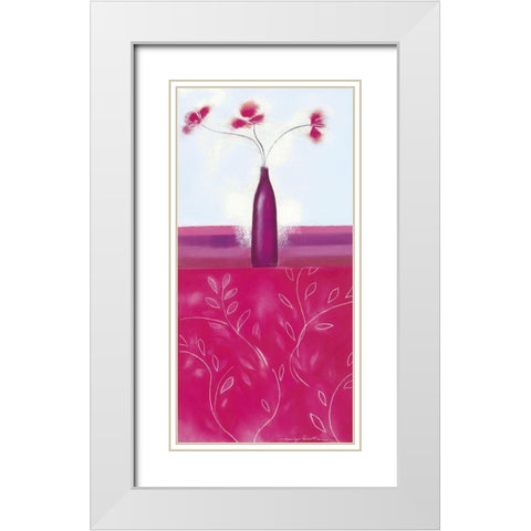 CRIMSON I White Modern Wood Framed Art Print with Double Matting by Robertson, Marilyn