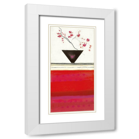 RUBY I White Modern Wood Framed Art Print with Double Matting by Robertson, Marilyn