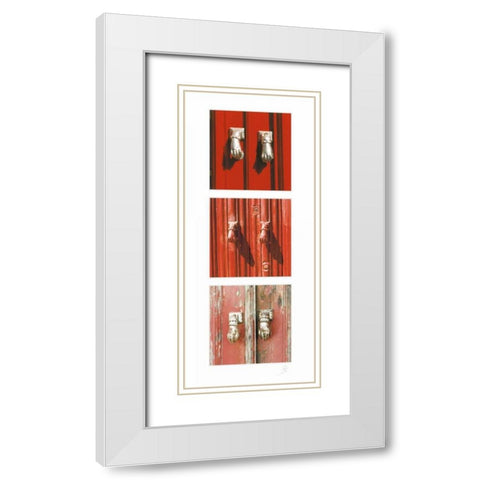Door Handle I White Modern Wood Framed Art Print with Double Matting by Simon