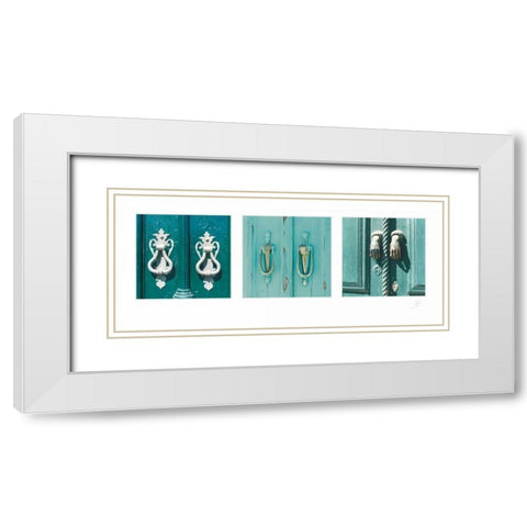 Door Handle IV White Modern Wood Framed Art Print with Double Matting by Simon