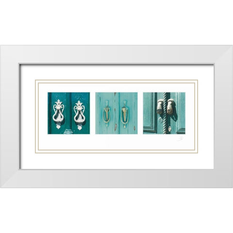 Door Handle IV White Modern Wood Framed Art Print with Double Matting by Simon