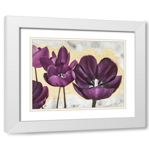 Flowers II White Modern Wood Framed Art Print with Double Matting by Sedalia, David