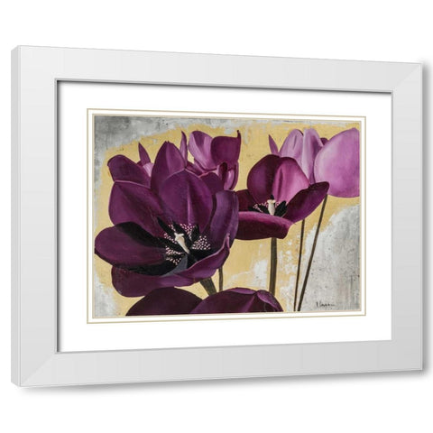 Flowers III White Modern Wood Framed Art Print with Double Matting by Sedalia, David