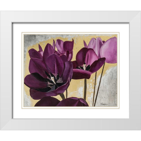 Flowers III White Modern Wood Framed Art Print with Double Matting by Sedalia, David
