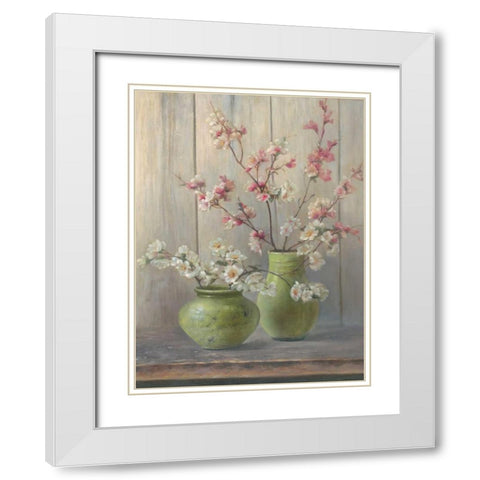 Green I White Modern Wood Framed Art Print with Double Matting by Reed, Jacky