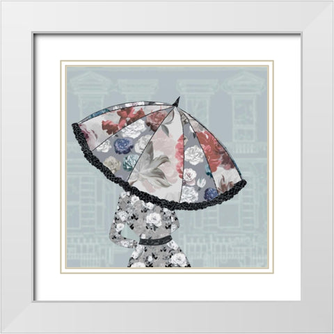 Umbrella II White Modern Wood Framed Art Print with Double Matting by Scaffardi, Sally