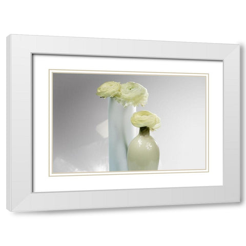 In A Row I White Modern Wood Framed Art Print with Double Matting by Warminski