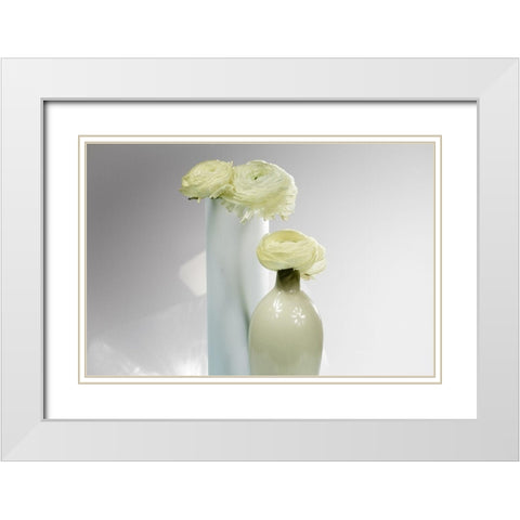 In A Row I White Modern Wood Framed Art Print with Double Matting by Warminski