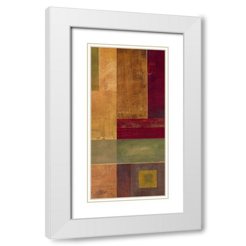 Squares I White Modern Wood Framed Art Print with Double Matting by Verbeek-Van Den Broek