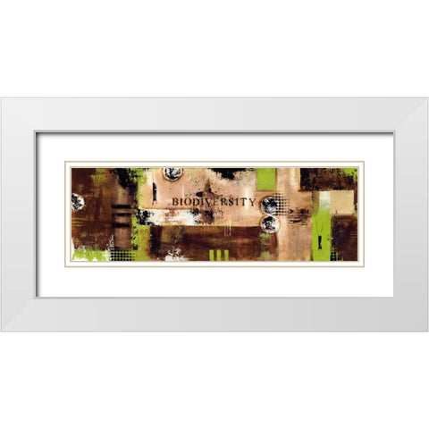 Biodiversity White Modern Wood Framed Art Print with Double Matting by Bugna, Severine