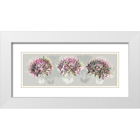 Pink Allure I White Modern Wood Framed Art Print with Double Matting by Scaffardi, Sally
