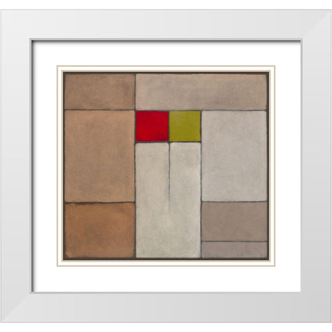 Harmony I White Modern Wood Framed Art Print with Double Matting by Verbeek-Van Den Broek