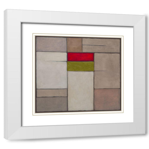 Harmony II White Modern Wood Framed Art Print with Double Matting by Verbeek-Van Den Broek