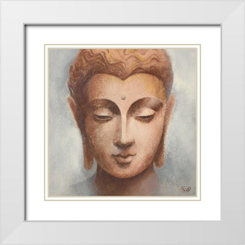 Serenity I White Modern Wood Framed Art Print with Double Matting by Verbeek-Van Den Broek