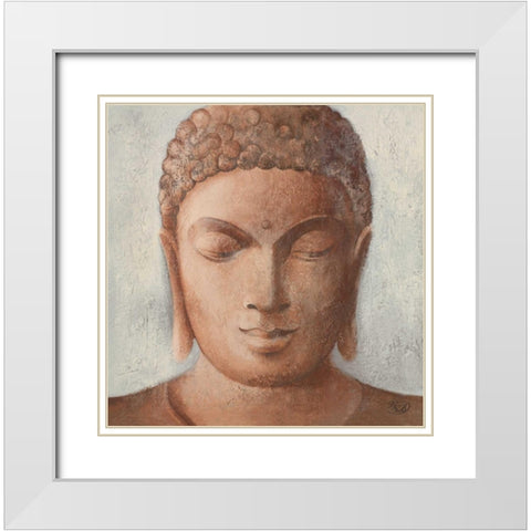 Serenity II White Modern Wood Framed Art Print with Double Matting by Verbeek-Van Den Broek