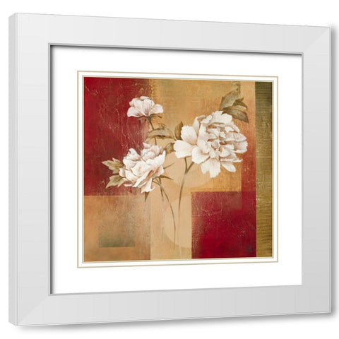 Shimmering Bloom White Modern Wood Framed Art Print with Double Matting by Verbeek-Van Den Broek