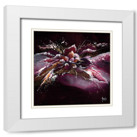FLEUR DE LUNE I White Modern Wood Framed Art Print with Double Matting by Mondriaux