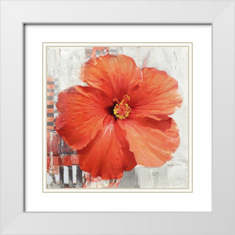 Hibiscus II White Modern Wood Framed Art Print with Double Matting by Sestillo, Enrico