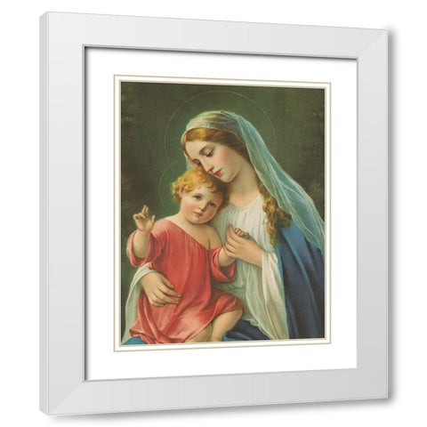 MADONNA White Modern Wood Framed Art Print with Double Matting by Anonymous