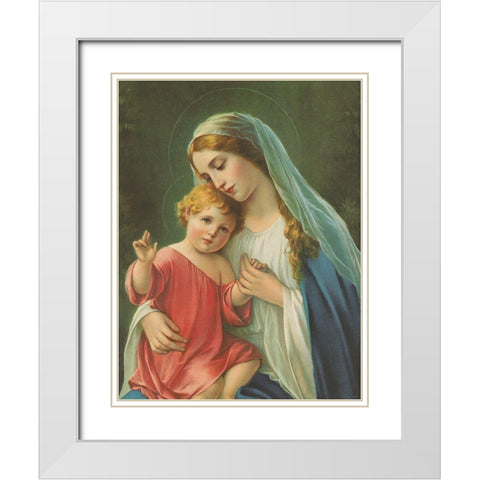 MADONNA White Modern Wood Framed Art Print with Double Matting by Anonymous