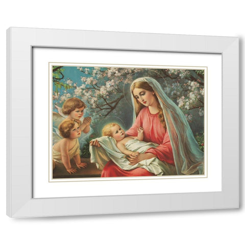BLÃœTEN-MADONNA White Modern Wood Framed Art Print with Double Matting by Anonymous