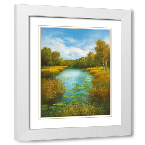 SUMMER IN MASUREN I White Modern Wood Framed Art Print with Double Matting by Fasani