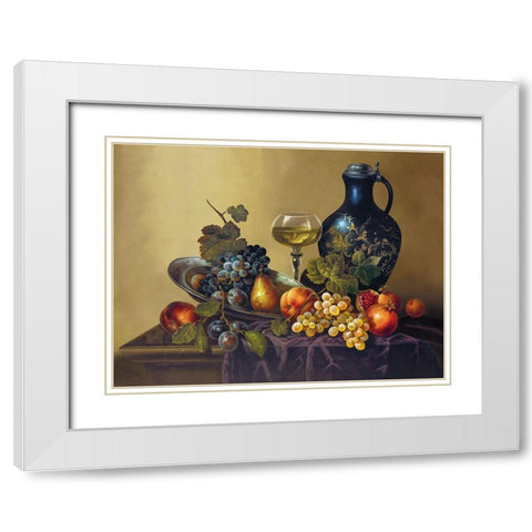 SUMMER WINE White Modern Wood Framed Art Print with Double Matting by Pila