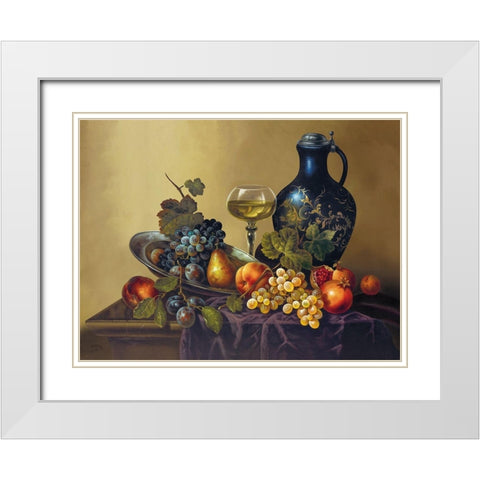 SUMMER WINE White Modern Wood Framed Art Print with Double Matting by Pila