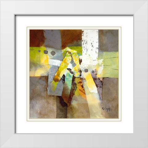 Explosion II White Modern Wood Framed Art Print with Double Matting by Krimm