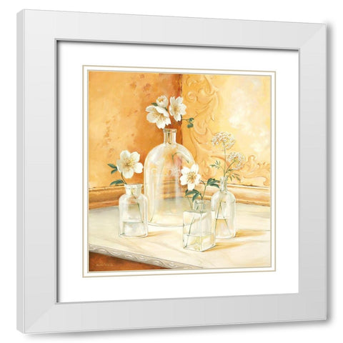 Still-Life WITH GLASSES I White Modern Wood Framed Art Print with Double Matting by v.d. Valk, Karin