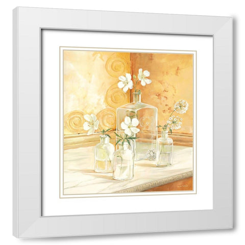 Still-Life WITH GLASSES II White Modern Wood Framed Art Print with Double Matting by v.d. Valk, Karin