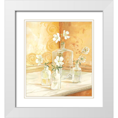 Still-Life WITH GLASSES II White Modern Wood Framed Art Print with Double Matting by v.d. Valk, Karin