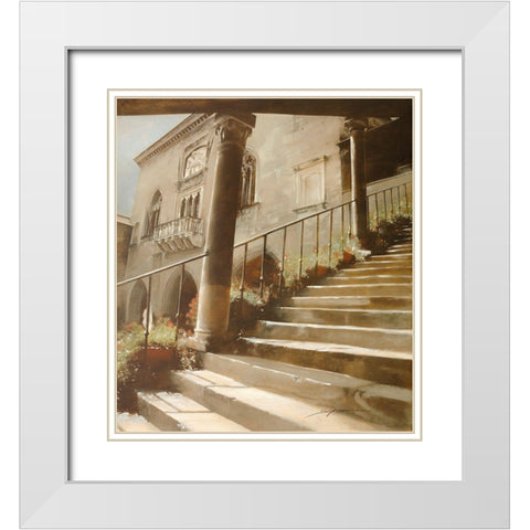 DE FRONTE PIAZZA VECCIA White Modern Wood Framed Art Print with Double Matting by Sgarbossa, Antonio