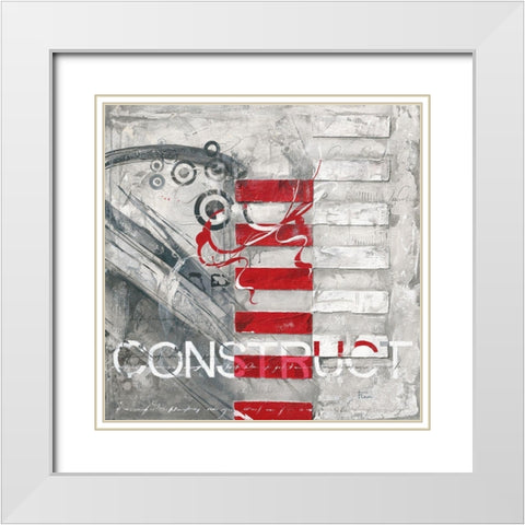 CONSTRUCT White Modern Wood Framed Art Print with Double Matting by Finn