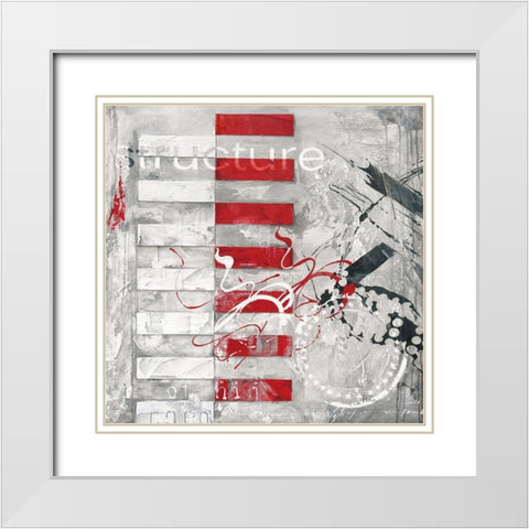 STRUCTURE White Modern Wood Framed Art Print with Double Matting by Finn