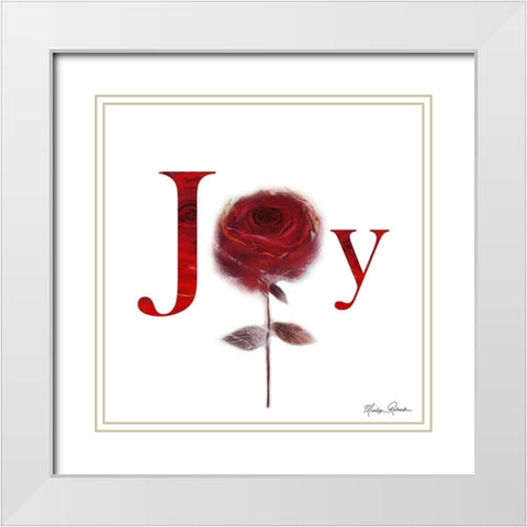 JOY ROSE White Modern Wood Framed Art Print with Double Matting by Robertson, Marilyn