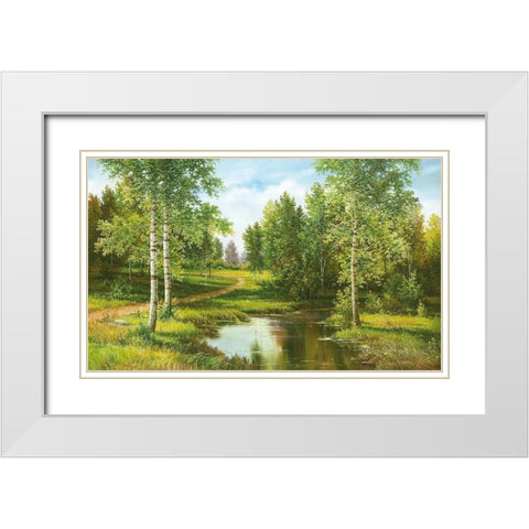 NEAR NOVOSIBIRSK White Modern Wood Framed Art Print with Double Matting by Osipova, Svetlana