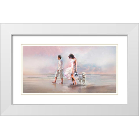 At The Beach White Modern Wood Framed Art Print with Double Matting by Tarin, Michael