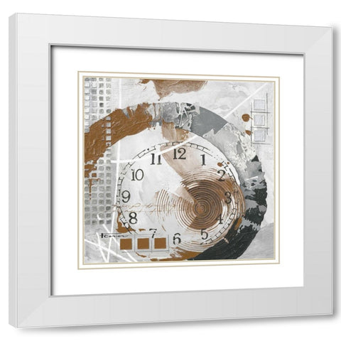 ENDLESS TIME BROWN I White Modern Wood Framed Art Print with Double Matting by Finn