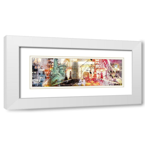 NEW YORK COLLAGE White Modern Wood Framed Art Print with Double Matting by Pax