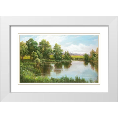 NEAR VOLGOGRAD White Modern Wood Framed Art Print with Double Matting by Osipova, Svetlana