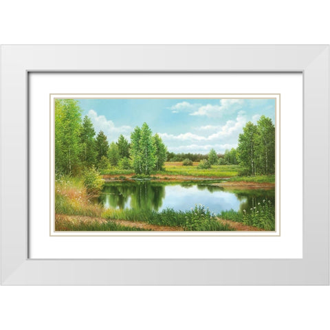 NEAR MOSCOW White Modern Wood Framed Art Print with Double Matting by Osipova, Svetlana