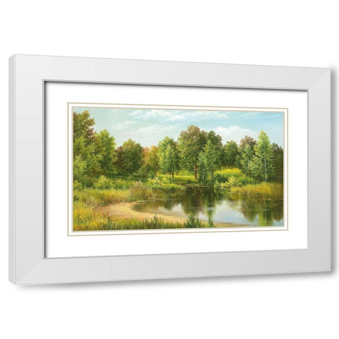NEAR CELSABINSK White Modern Wood Framed Art Print with Double Matting by Osipova, Svetlana