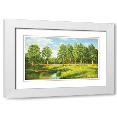 NEAR VORONEZ White Modern Wood Framed Art Print with Double Matting by Osipova, Svetlana