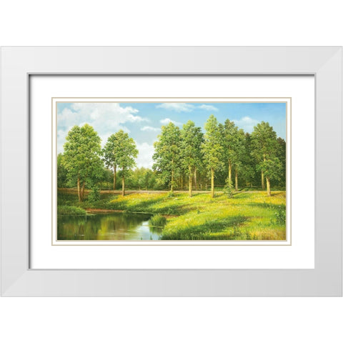 NEAR VORONEZ White Modern Wood Framed Art Print with Double Matting by Osipova, Svetlana