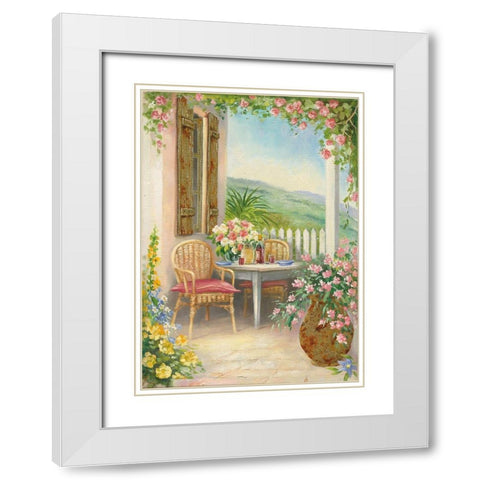 Veranda I White Modern Wood Framed Art Print with Double Matting by Erwin, Eric